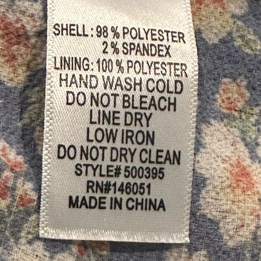 Blue Floral A-Line tiered sundress Cottagecore Feminine Small - Picture 4 of 5